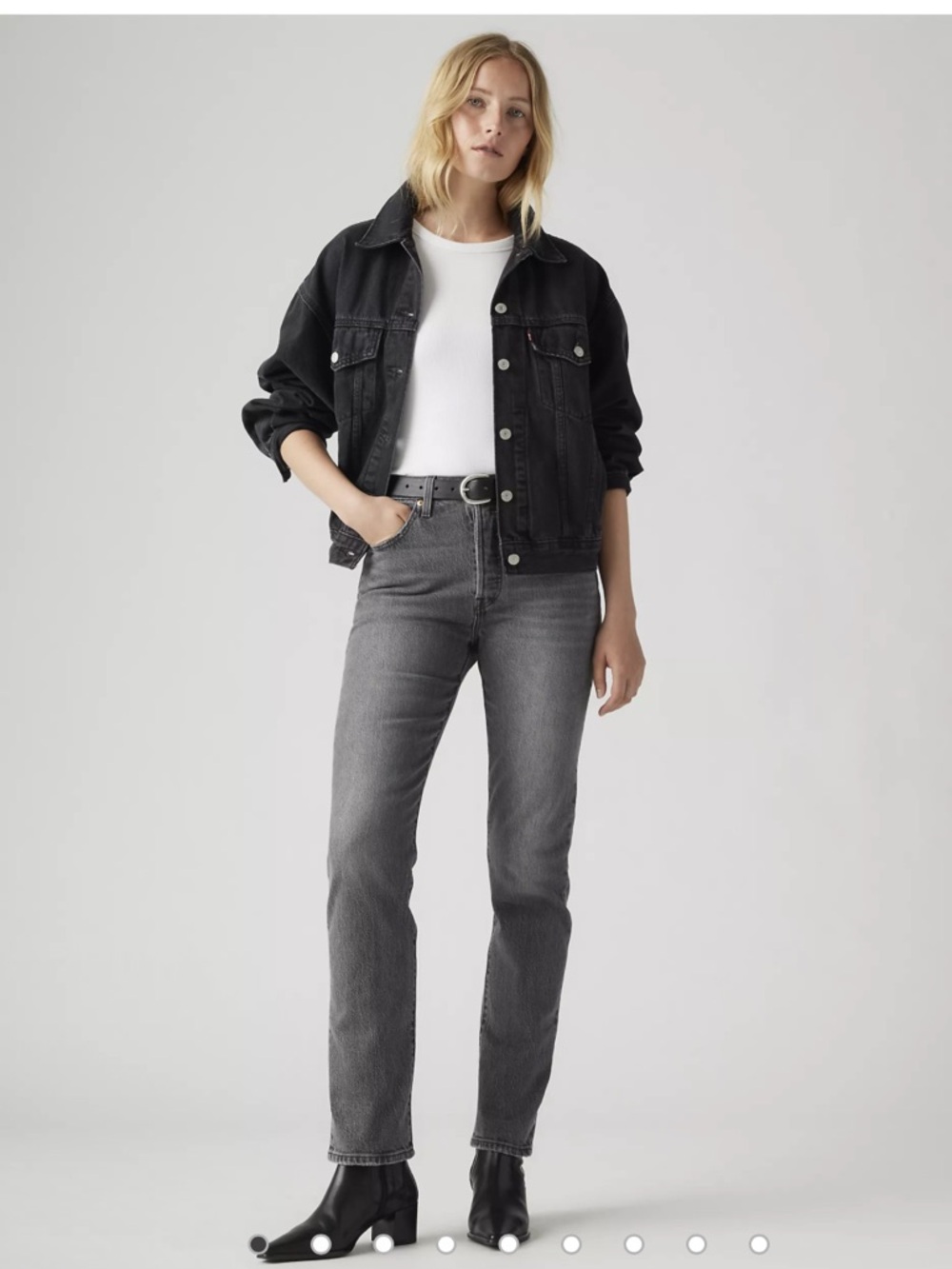 Levi’s 501 Original Fit Jeans Women W31 Straight Leg Black High Rise Raw Hem